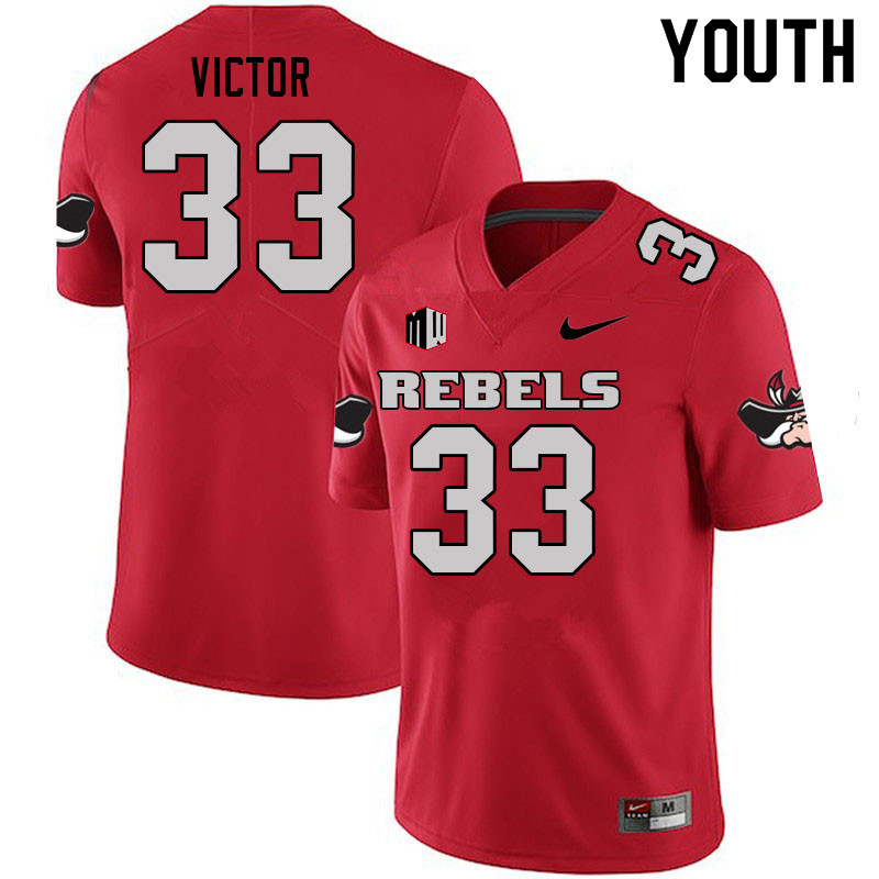 Youth #33 Mychal Victor UNLV Rebels College Football Jerseys Sale-Scarlet - Click Image to Close